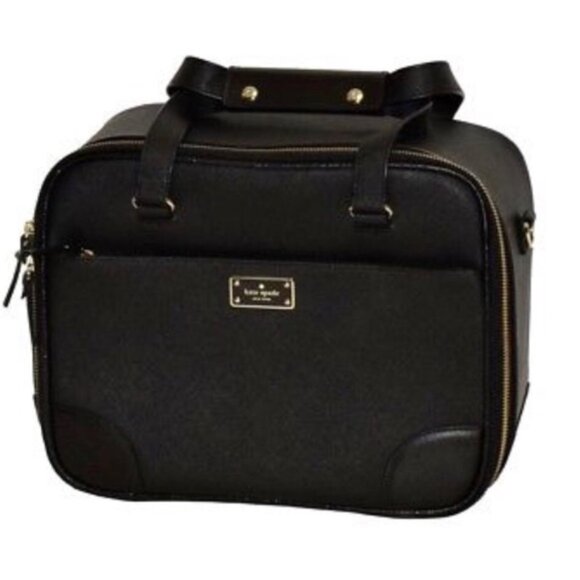 Kate Spade Bon Voyage Luggage Topper  Leather Black NWOT - Picture 1 of 1